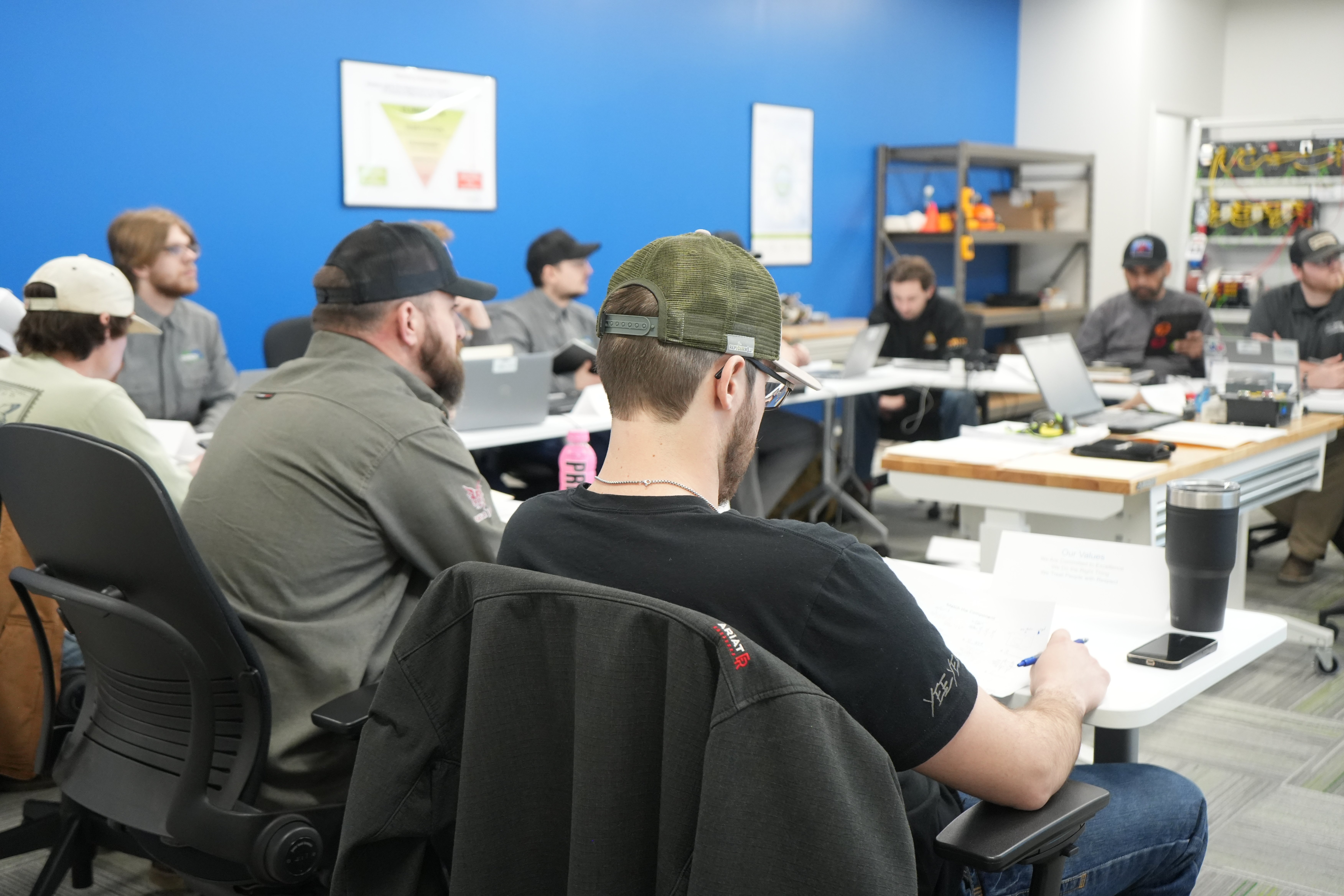 trainee students in a classroom